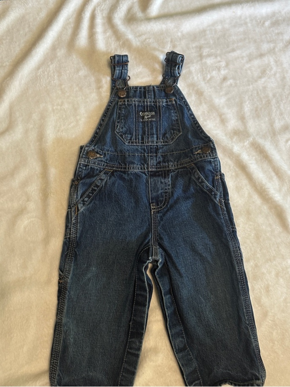 OshKosh B'gosh Dark Blue Denim Overalls for Kids 12 months